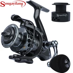 Sougayilang Carrete Giratorio Aluminio – Arrastre potente para pesca