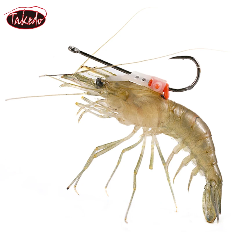 TAKEDO S #   M #   L L #   Gancho luminoso para soporte de camarones vivos, anzuelo de pesca de boca torcida de acero rico en carbono, pesca en el mar, lubina, atún, trucha - imagen 3