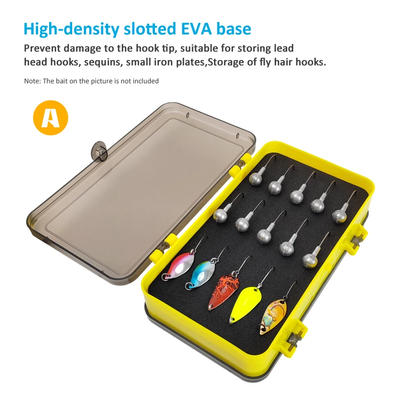 Caja de aparejos de pesca multifunción, almohadilla de esponja de doble cara, contenedor de señuelos con mosca, gancho de cabeza de plantilla, estuche de almacenamiento para cebo, caja de accesorios - imagen 4
