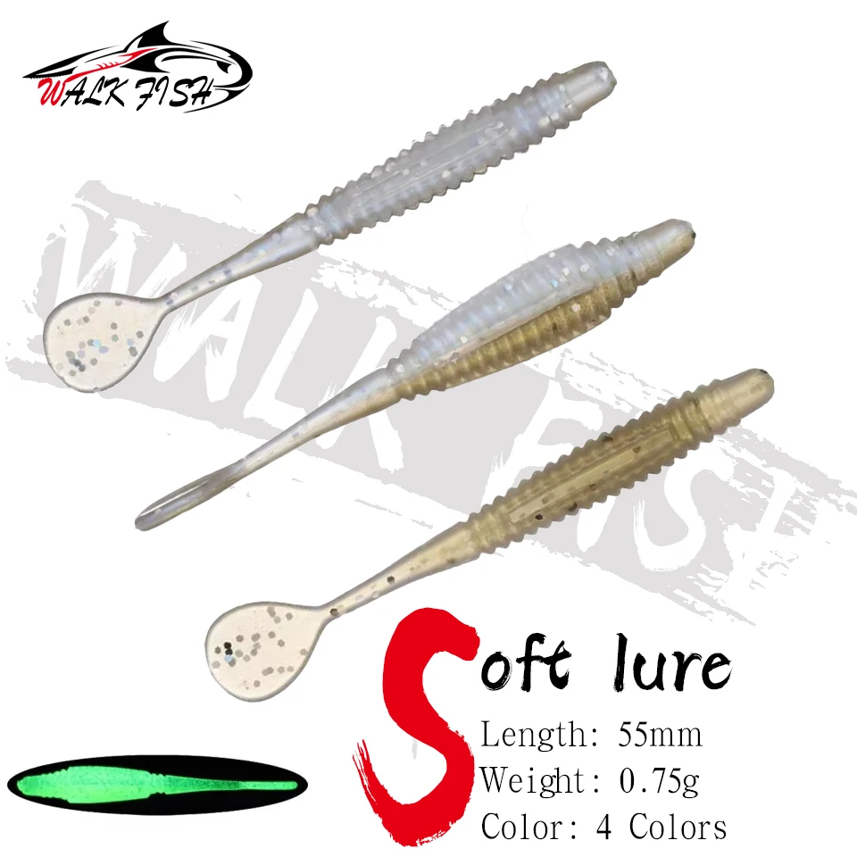 WALK FISH Señuelos Jig Gusano Hilo Luminoso Lubina Trucha