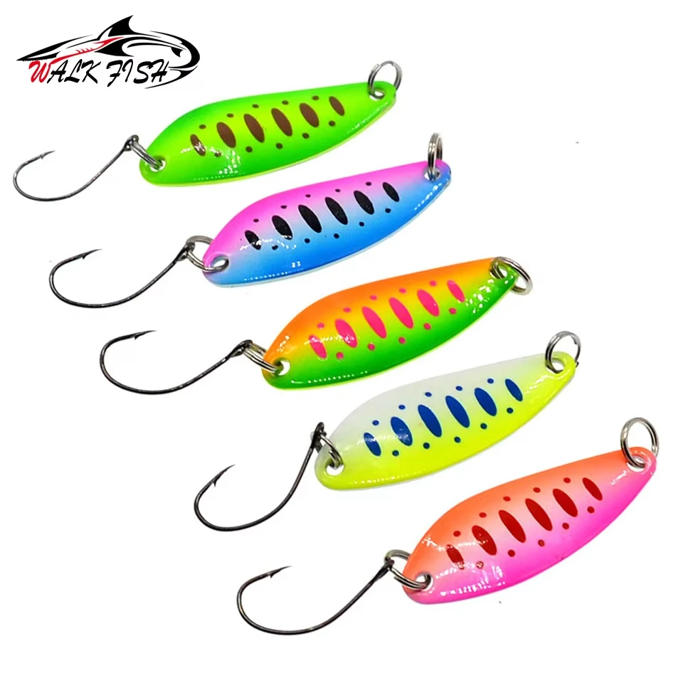 Cuchara Giratoria Walk Fish para Trucha – Hojas Curvas con Lentejuelas - imagen 5