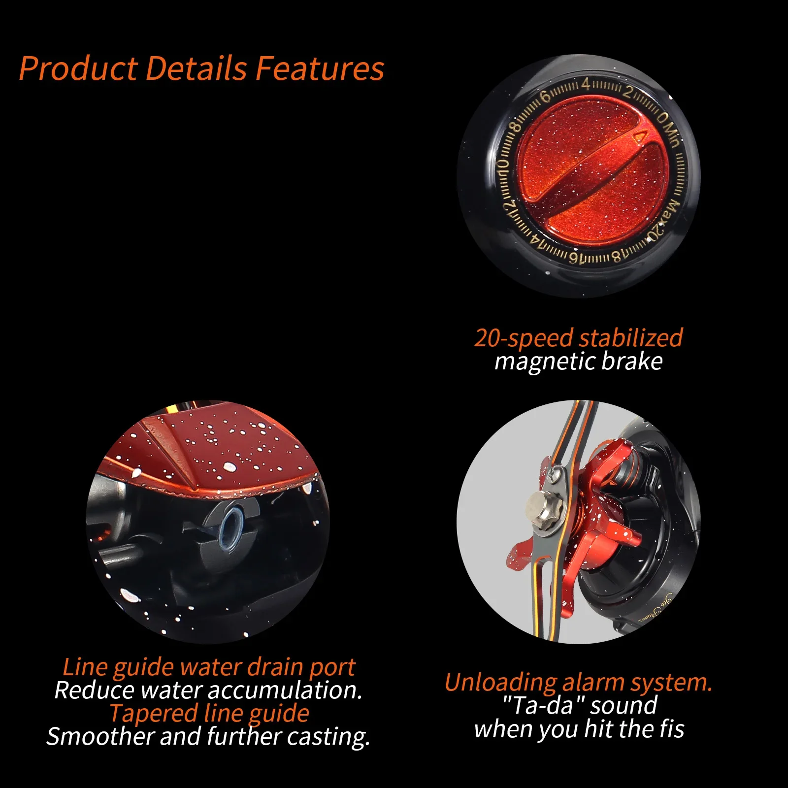 Carrete Baitcasting FIRE Aluminio – Arrastre ultraligero agua dulce - imagen 4