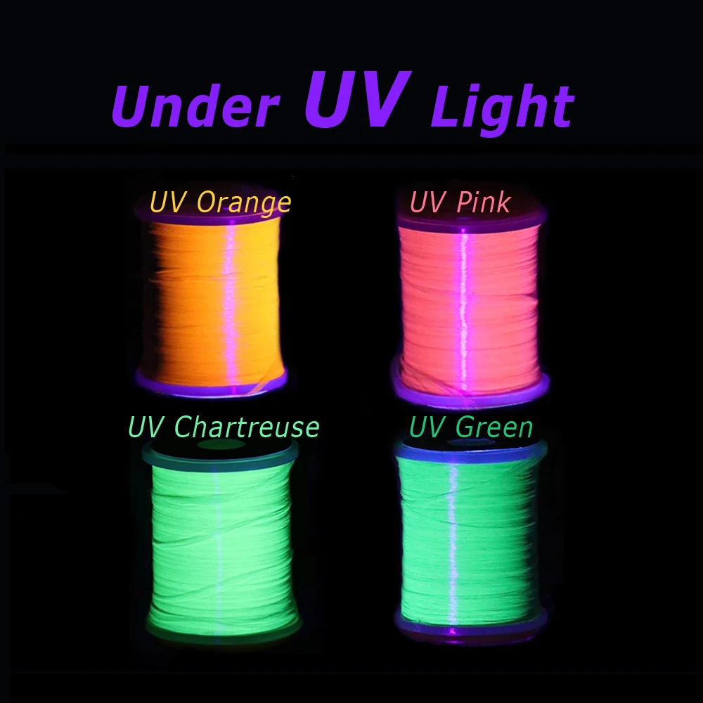 Bimoo, 100 yardas, 200D, hilo de atado de moscas de alta luminosidad, hilo de hilo UV para serpentina de ninfa, lubina, trucha, Señuelos de Pesca, Material FlyTying - imagen 5