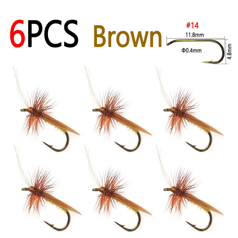 6pcs Brown