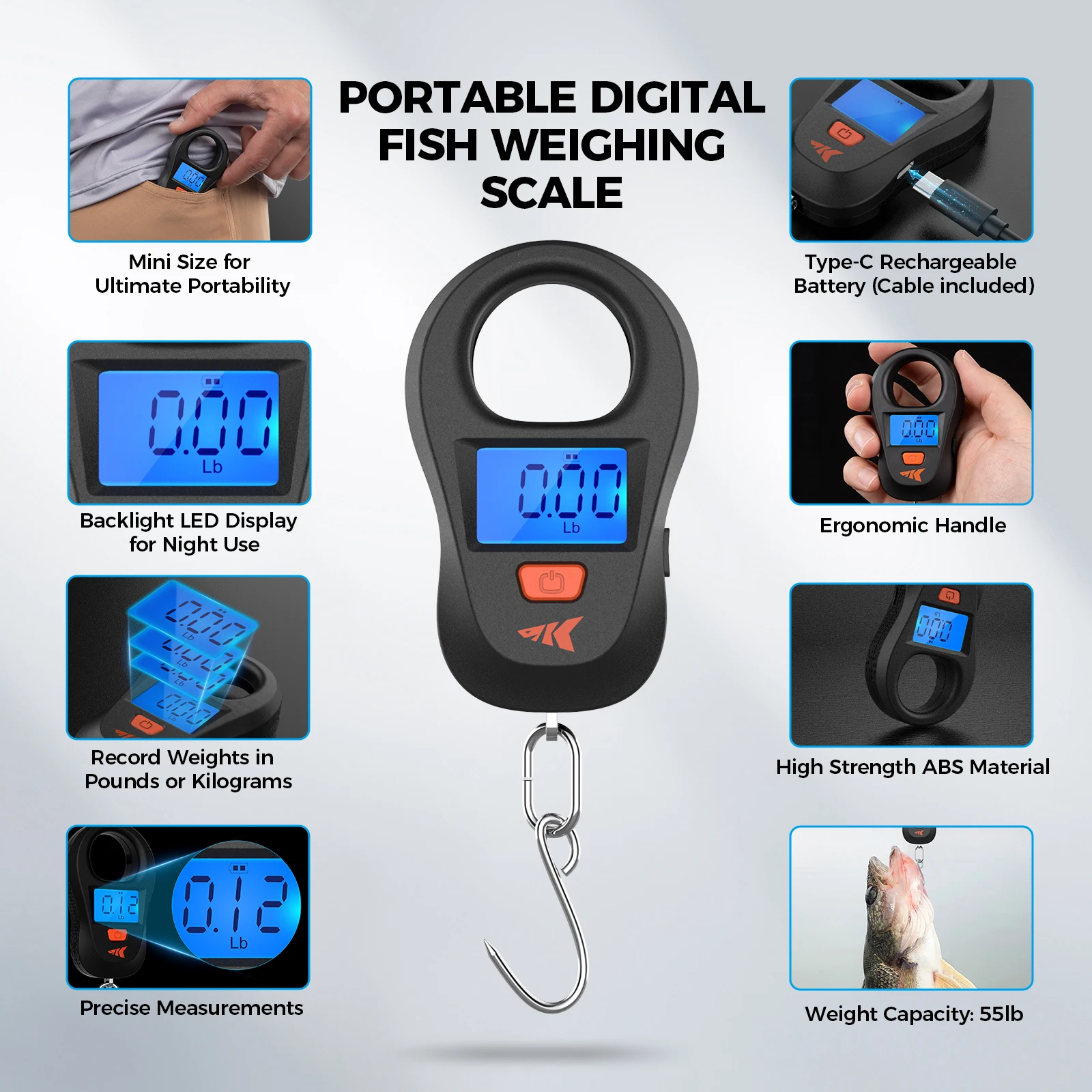 KastKing Everyday Essential Bolsa de pesca y juego de herramientas, báscula de pesca y caja de 3500 aparejos impermeables, alicates de pesca de 7 ", agarre labial - imagen 3