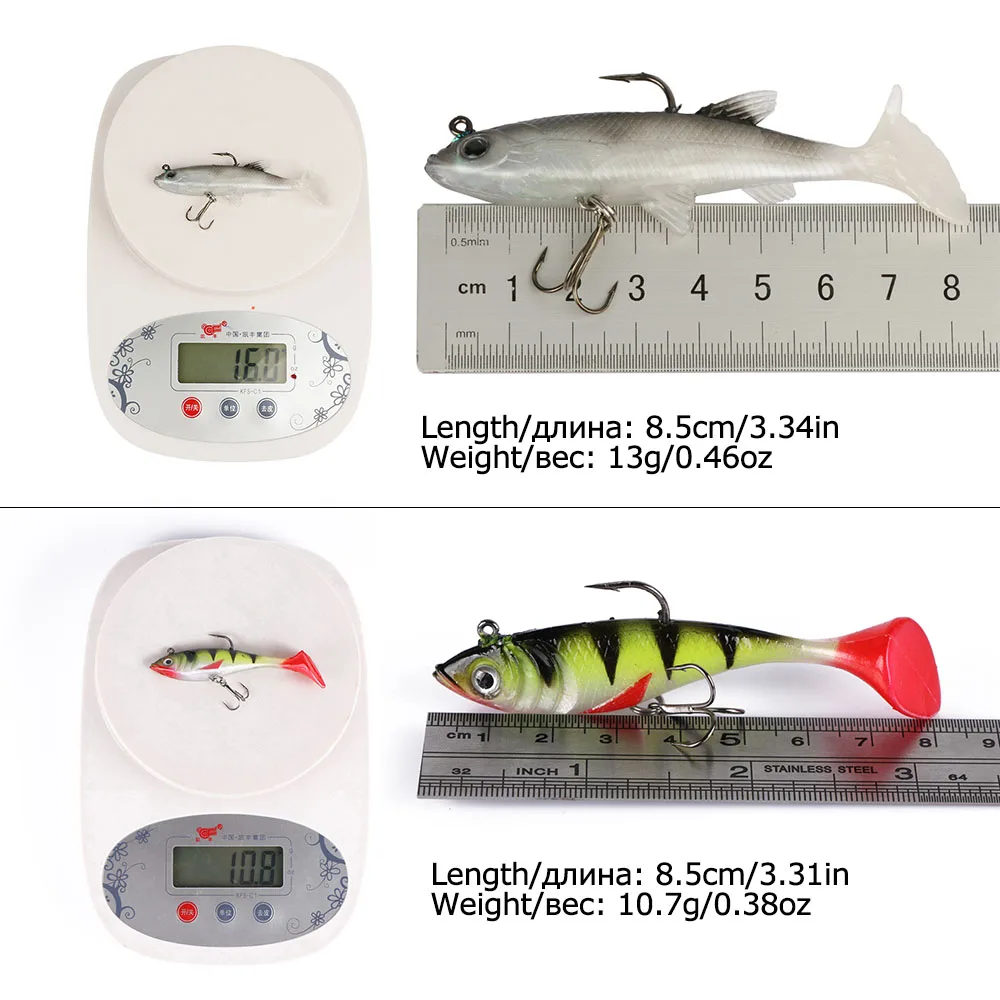 Goture-señuelo de pesca suave, cebo Artificial de silicona, Wobblers de plomo para Lucio, aparejos de pesca, 8,4 cm, 10,7g, 5 unids/set - imagen 3