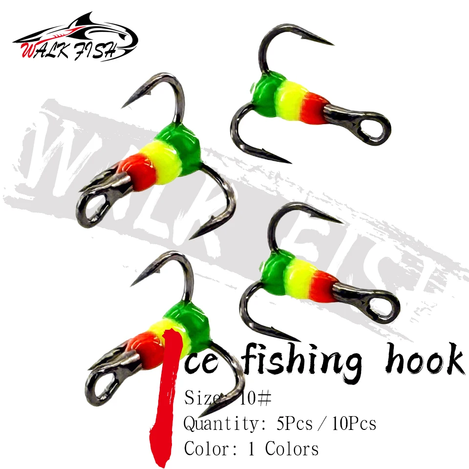 Anzuelos triples WALK FISH para pesca en hielo – Acero al carbono - imagen 4