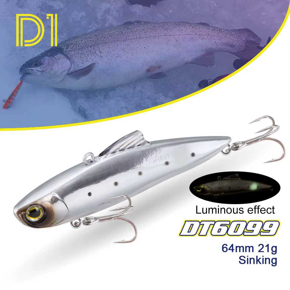 Señuelo VIB D1 para pesca en hielo con vibración: lucio y carpa