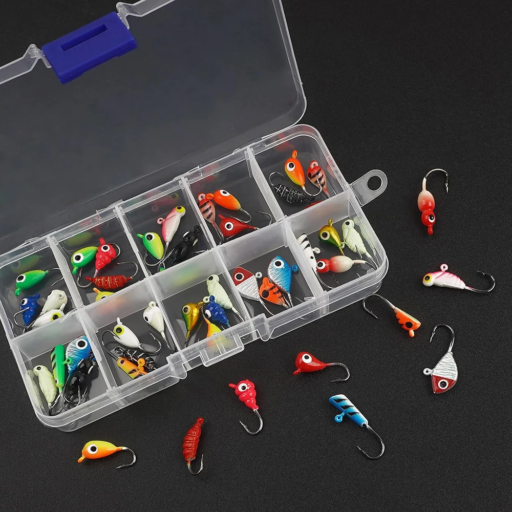 Jigs luminosos para pesca en hielo – Cabeza brillante para trucha y perca - imagen 5