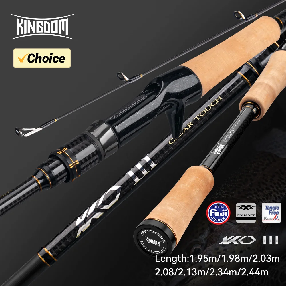 Kingdom KO-III caña de pescar giratoria de alto carbono XF MF acción Fuji anillo señuelo caña Fuji asiento de carrete para lubina caña de pescar de fundición