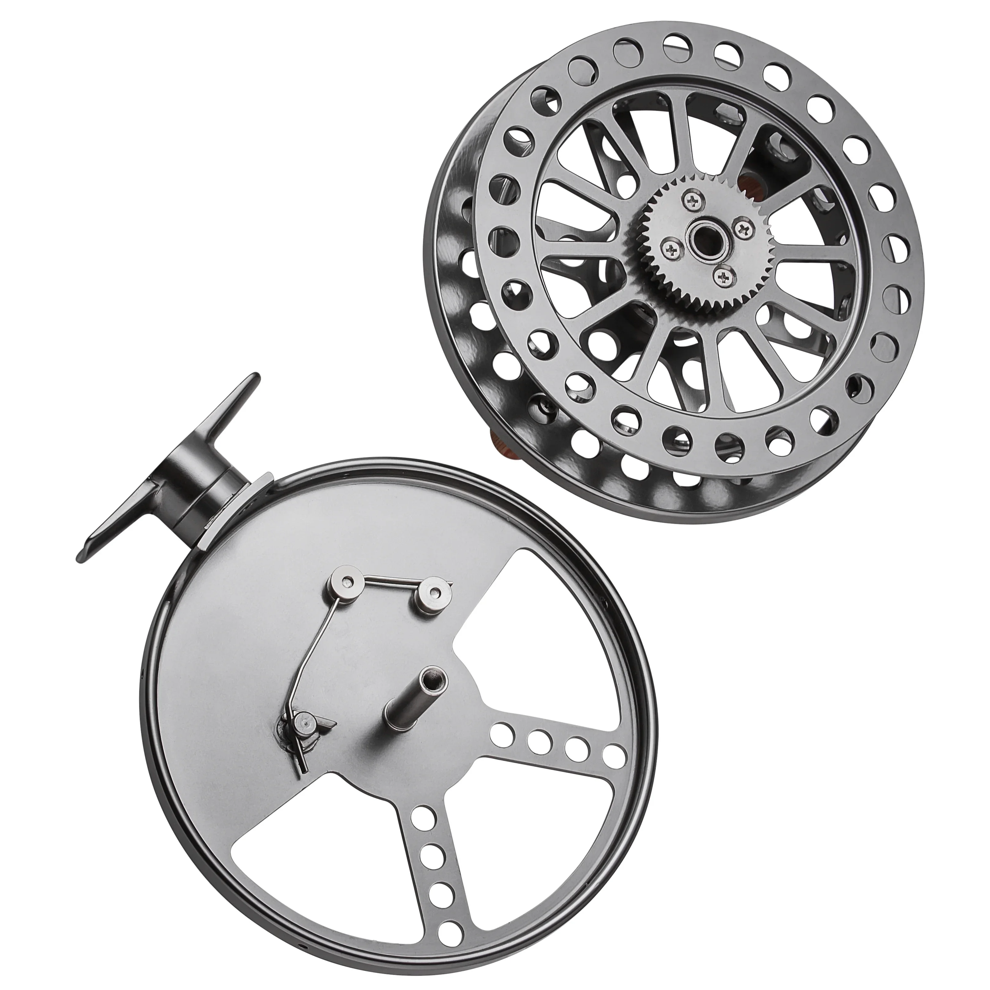 Carrete flotante de 120mm, 4 y 3/4 pulgadas, dirección cambiable para trote grueso, barra Steelhead, pesca flotante de salmón - imagen 5