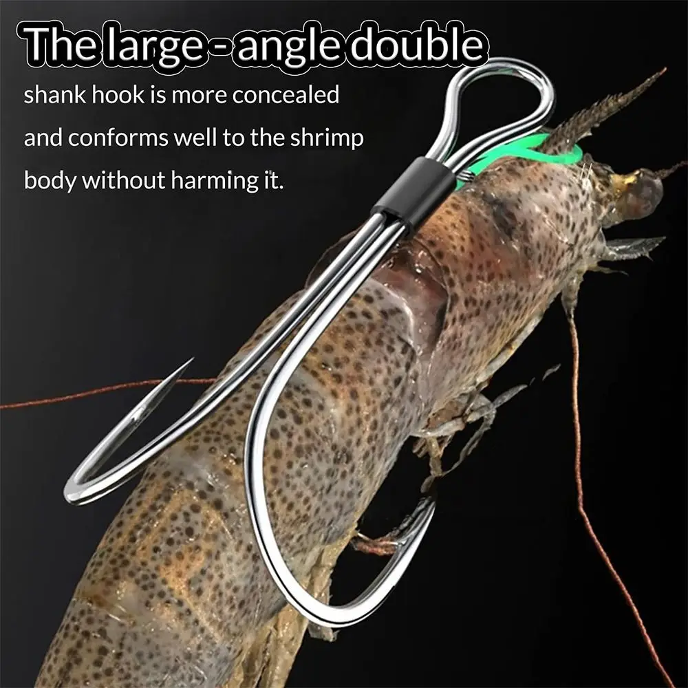 Ganchos dobles Hawksbill para cebo de camarones vivos – huecos anchos - imagen 4
