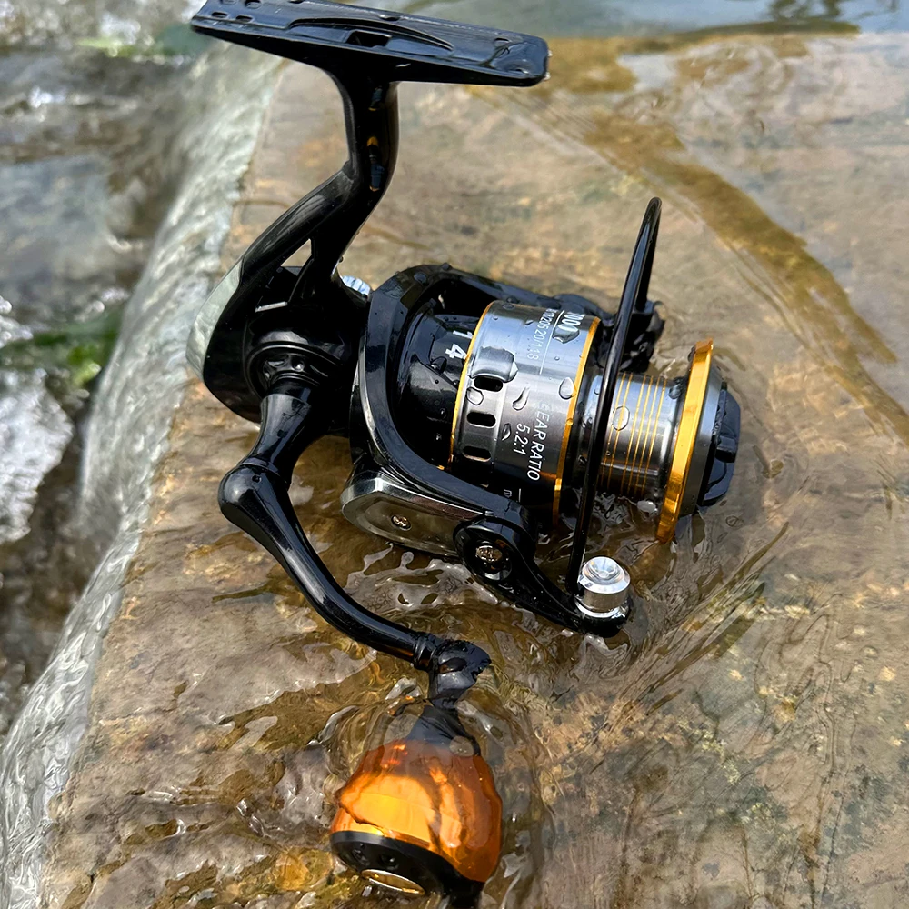 Carrete de pesca giratorio profesional 1000-7000, carrete de Metal ultraligero 5,2: 1/4, 7:1, relación de engranaje, arrastre máximo de 8KG para agua dulce y salada - imagen 3