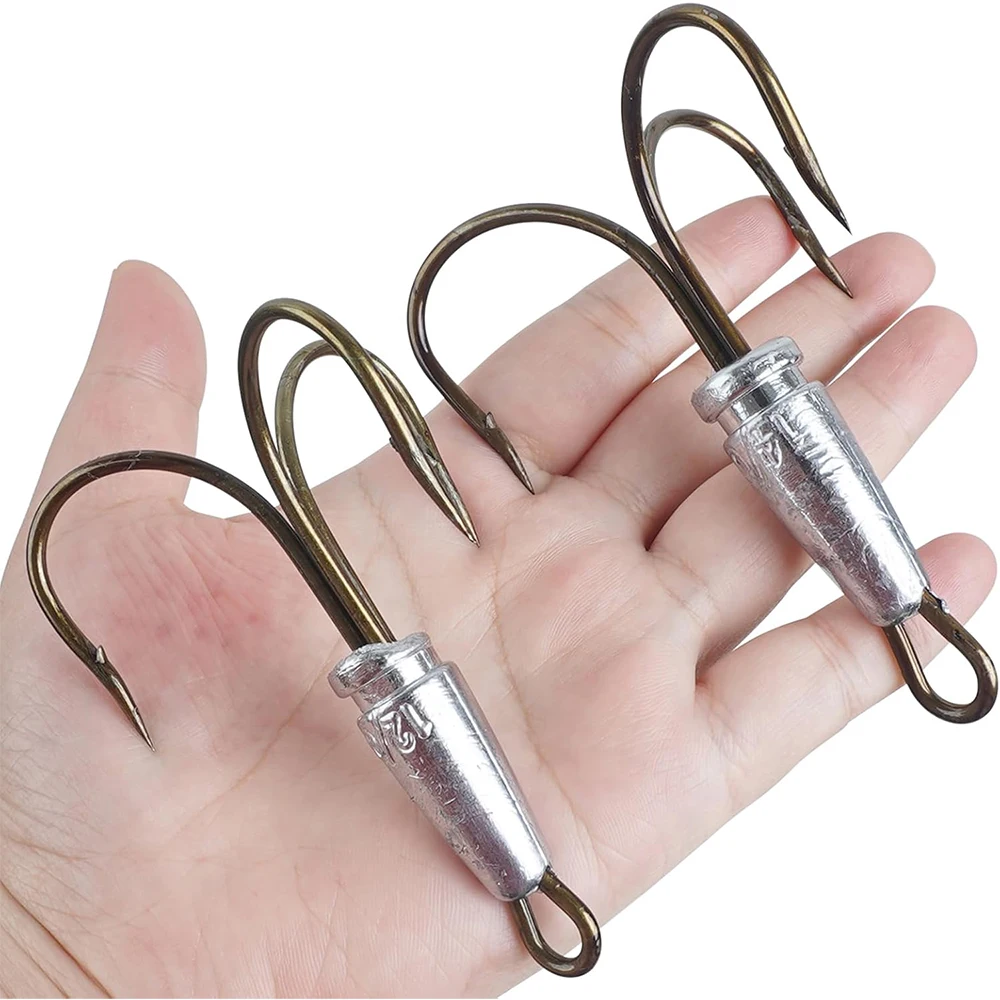 1 Uds. Anzuelos de enganche, anzuelos triples ponderados, anzuelos de pesca grandes para Baitfish, trucha, Walleye, pesca de lubina - imagen 5