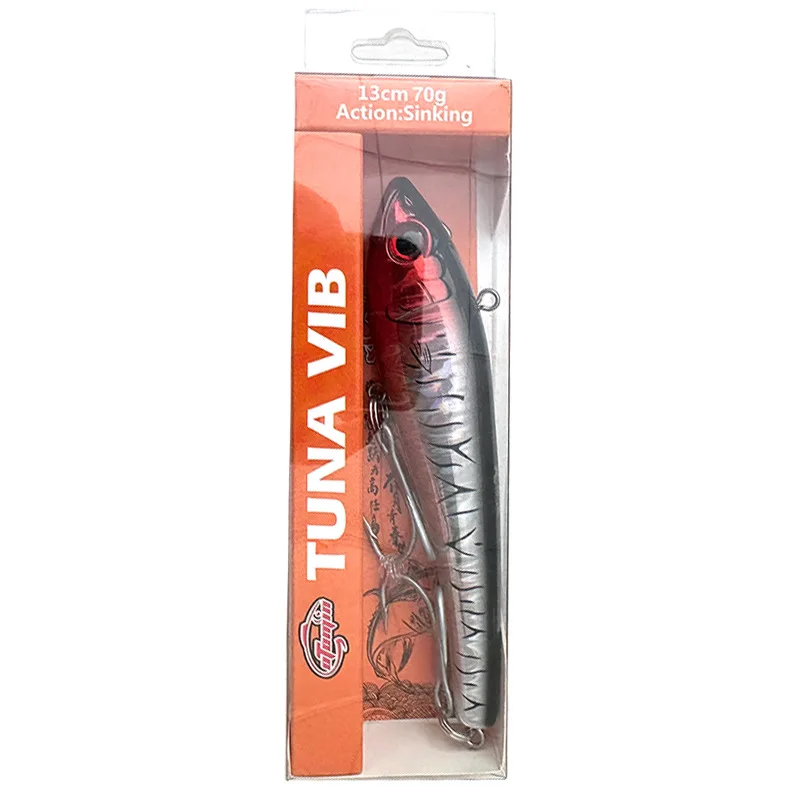 MAX-130 70g13cm Topwater lápiz de madera VIB cebo Wobbler Trolling carpa Lucio cebos de Pesca de fundición larga señuelo de Pesca de mar - imagen 3