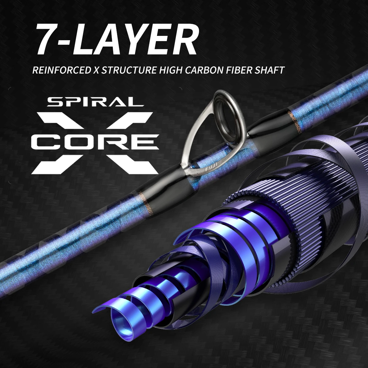 Johncoo caña de punta de titanio para pulpo para fundición caña de Jigging 1,7 m caña de pescar anillo en espiral caña de Jigging potente caña de barco - imagen 5