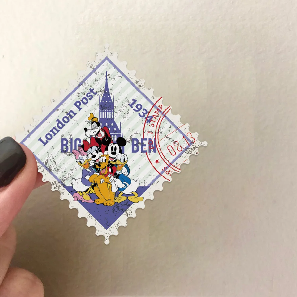 50 Uds. De sellos Retro de Mickey Mouse de Disney, pegatinas de película de dibujos animados, impermeables, para teléfono, portátil, equipaje, guitarra, cuaderno, pegatinas, juguete para niños - imagen 5