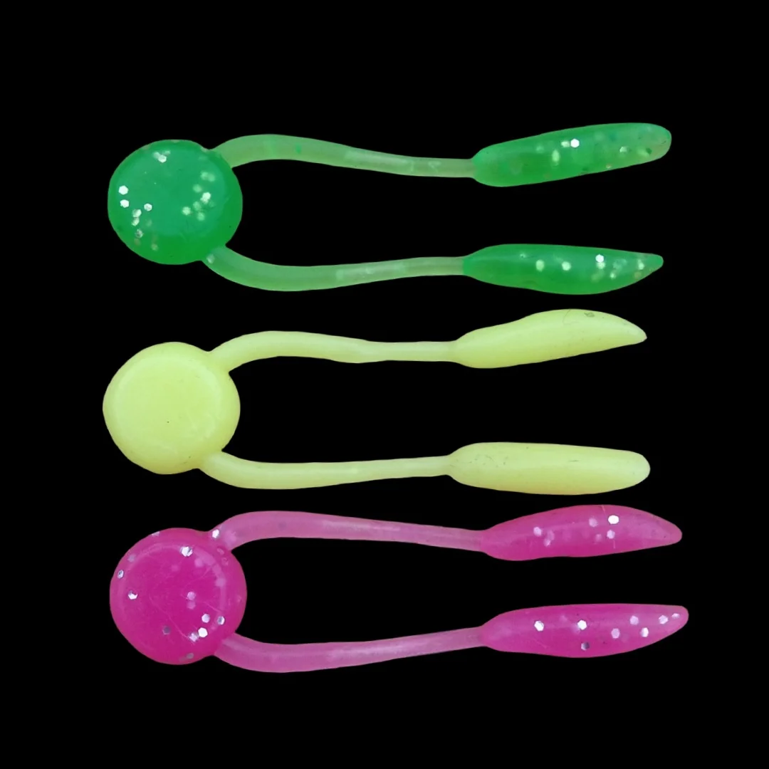 Swolfy 50 Uds 3,5 cm 0,28g señuelo de pesca suave gusano de silicona Micro cebo TPR flotante doble cola para pesca en roca - imagen 4