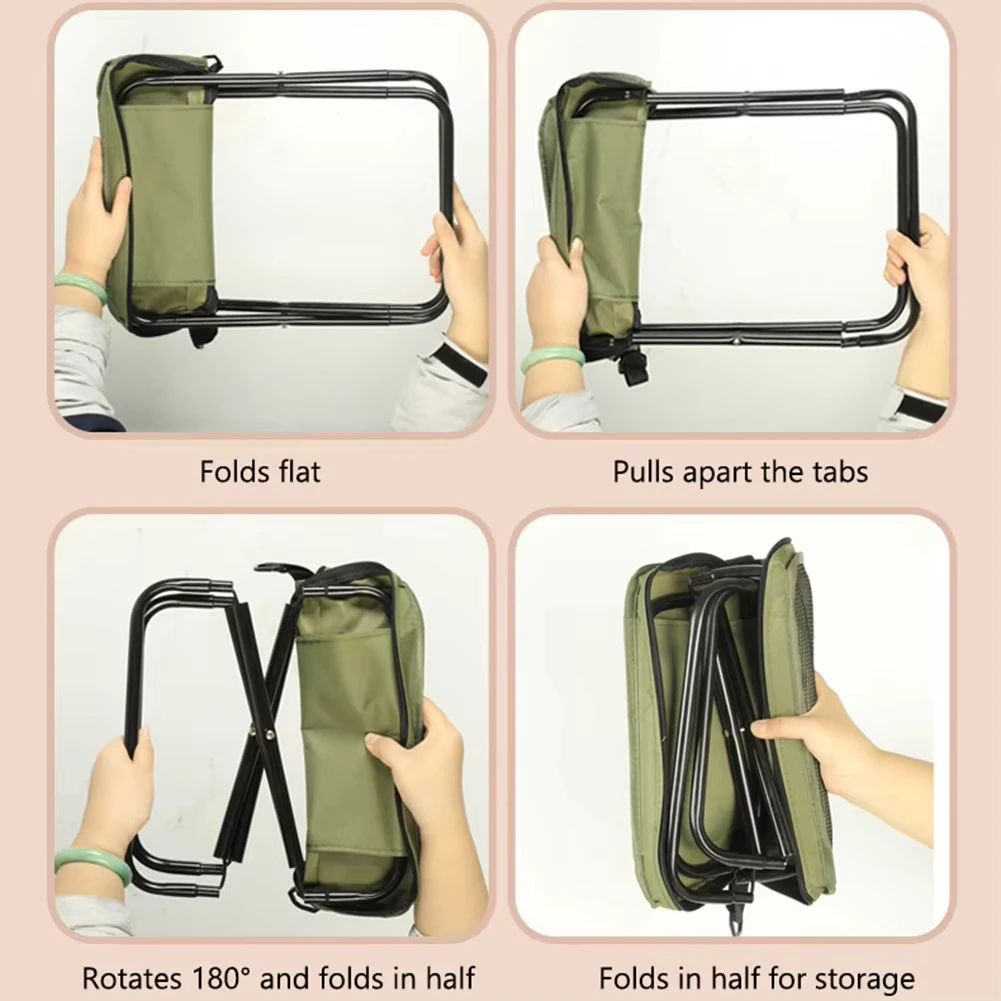 Taburete plegable para pesca, camping y senderismo, portátil bandolera - imagen 5