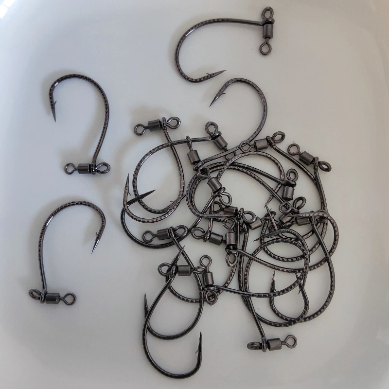 20 piezas anzuelo de Pesca sin amarre, escala de dragón modificada invertida 8003 con conector, anzuelos de Pesca fáciles, anzuelo Loach para Pesca de lubina - imagen 4