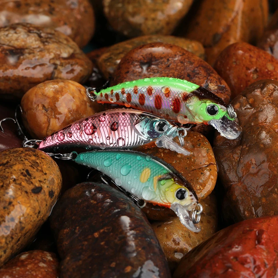 WALK FISH-señuelo de Micro pececillo para Pesca, cebo duro para trucha Artificial, carpa, río, lago, Jerkbait, Lucio, 1 piezas, 46mm, 3,7g