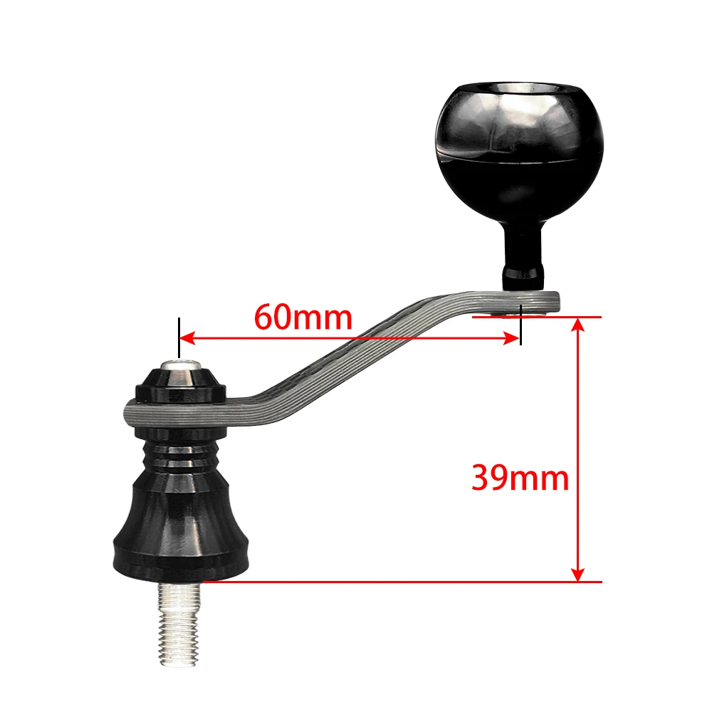 Mango de carrete de pesca de fibra de carbono, mango eléctrico para DAIWA/SHIMANO, mango de carrete giratorio, piezas de repuesto para pesca - imagen 3