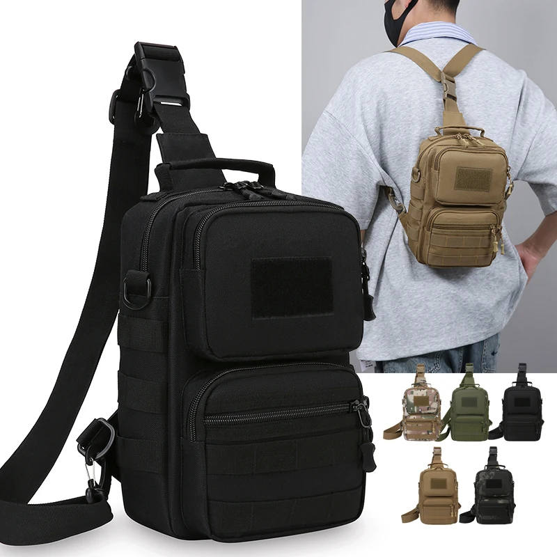 Bolsa de pecho de pesca, almacenamiento táctico, mochila con señuelo, senderismo al aire libre, ciclismo, Camping, bolsos de hombro Molle, riñonera portátil para caza - imagen 2