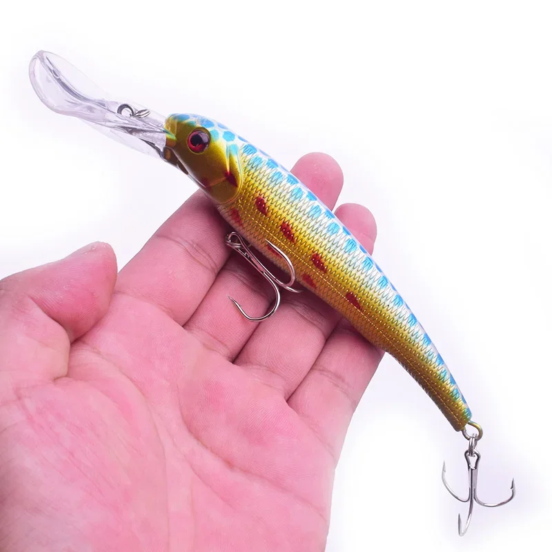 Señuelos de Pesca de pececillo grande, 1 unidad, 16,5 cm, 28g, Crankbait Iscas artificiales Para Pesca, Wobbler de mar, cebos de natación, aparejos de Pesca - imagen 3