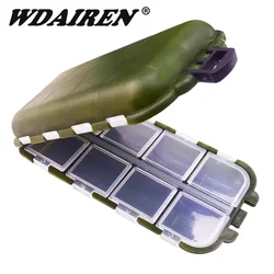 Caja de almacenamiento de accesorios de pesca de 16 rejillas, equipo de pesca con señuelo, caja de cebo de rejilla dividida, caja de herramientas de grupo de aparejos de pesca de doble cara