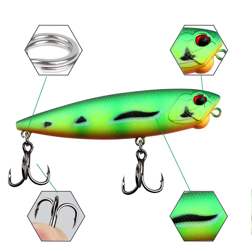 Señuelo de lápiz flotante de pesca, anzuelo de sangre fortalecedor, 8g/7,5 cm - imagen 2