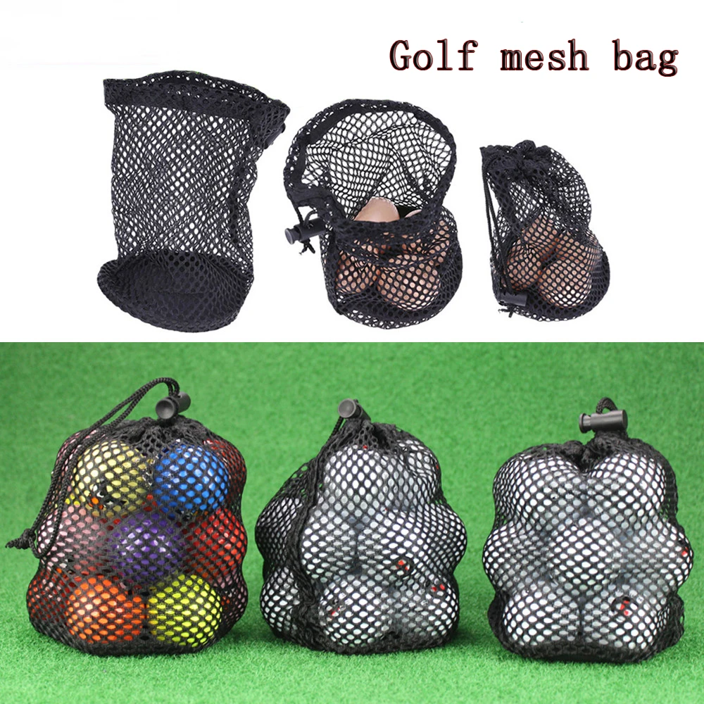 Bolsa de transporte de tenis, bolsa de malla negra para deportes de pelotas 16/32/56, bolsa con cordón, bolsa de malla para Golf, bolsa de almacenamiento para pelotas de Golf - imagen 3