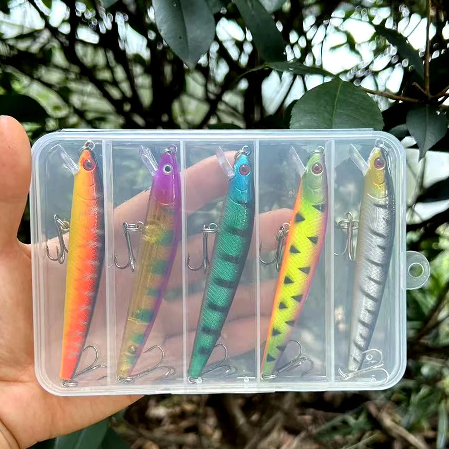 Cebo duro Artificial Swimbait, Mini lubina, Lucio, mar, Jerkbait, pececillo, Crankbait, Wobbler para señuelo de pesca, accesorios de aparejos, 5 unids/lote por caja - imagen 2