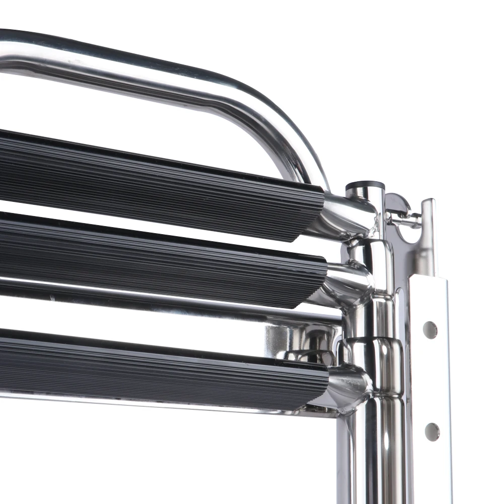 Escalera telescópica de acero inoxidable con mango, accesorio para barco, 3 escalones, para debajo de la plataforma - imagen 4