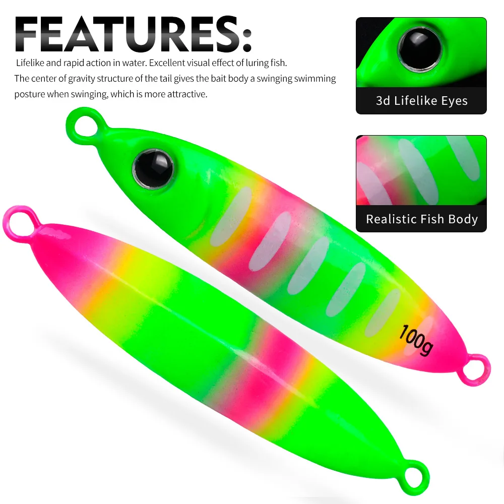 Proberos Jig de pesca luminoso tipo cuchara para jigging lento - imagen 3