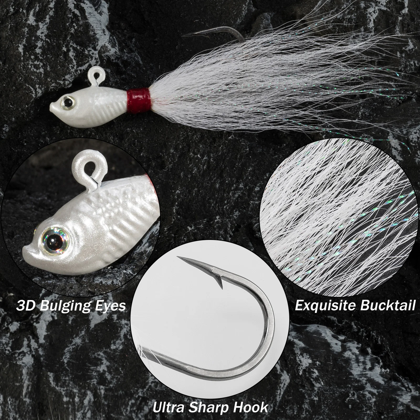 Señuelo de pesca Artificial para agua salada, anzuelo de cabeza de plantilla de Metal de 14g, señuelo de pesca Jigging, lubina de mar profundo, Walleye - imagen 2