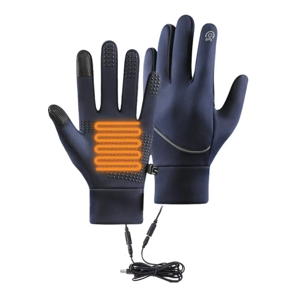 Guantes calefactables con USB, guantes cálidos antideslizantes con forro polar para pantalla táctil, guantes calefactores eléctricos para invierno y ciclismo al aire libre para clima frío - imagen 3