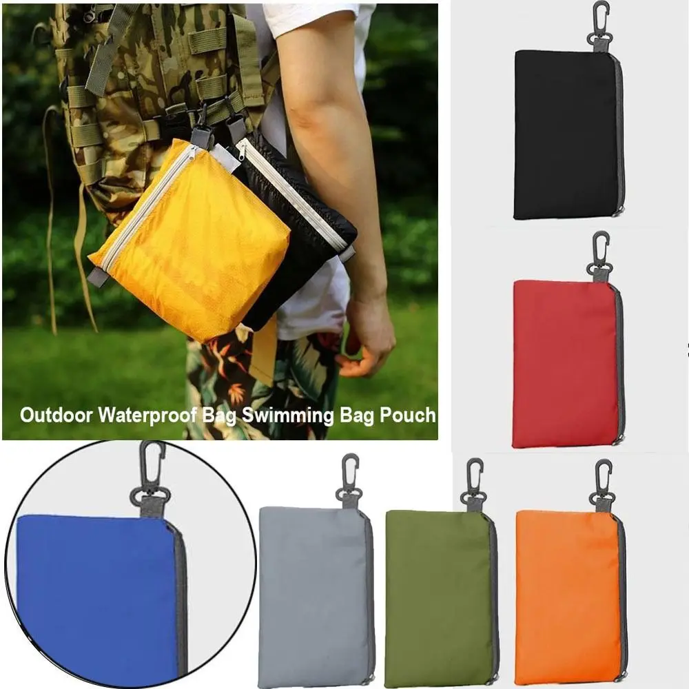 Bolsa impermeable de alta calidad con gancho y cremallera para exteriores, Color puro, 12x18cm, bolsa de almacenamiento para acampar y senderismo, bolsa de bolsillo de 10 colores