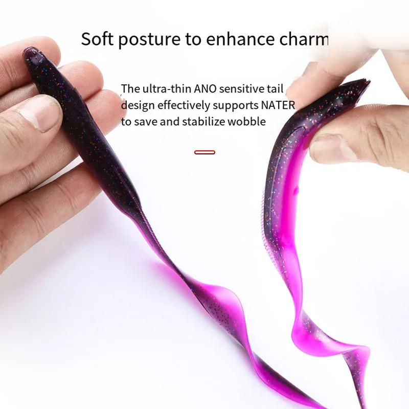 Señuelo grande de Dragon Grub de 5 piezas, 150/200mm, de silicona, para Pesca Artificial de cola única, cebo blando, Wobblers para curricán - imagen 4