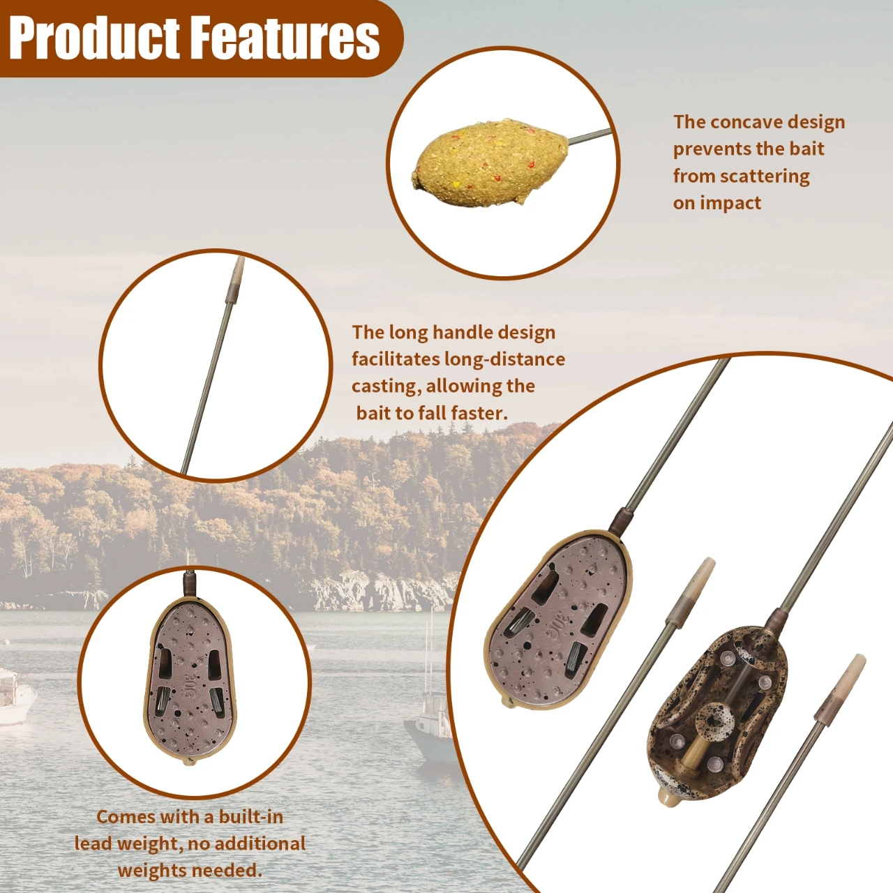 Alimentadores antienredos para carpas cambio rápido 20-60g pesca - imagen 4