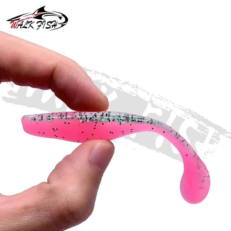 WALK FISH-señuelo de pesca giratorio de PVC, cebo suave de gusano de dardo, 9CM, 5,5G, 5 piezas, lubina Artificial de agua salada y dulce - imagen 3