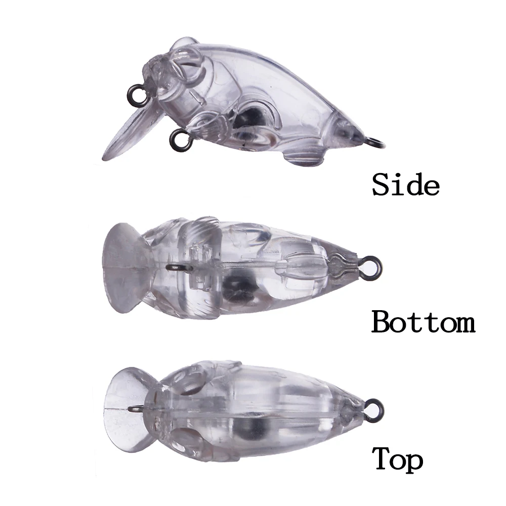 Chan'sHuang 20 piezas cebo en blanco sin pintar 5,2 cm 5,5g Mini Crankbait DIY Señuelos de pesca artificiales - imagen 3