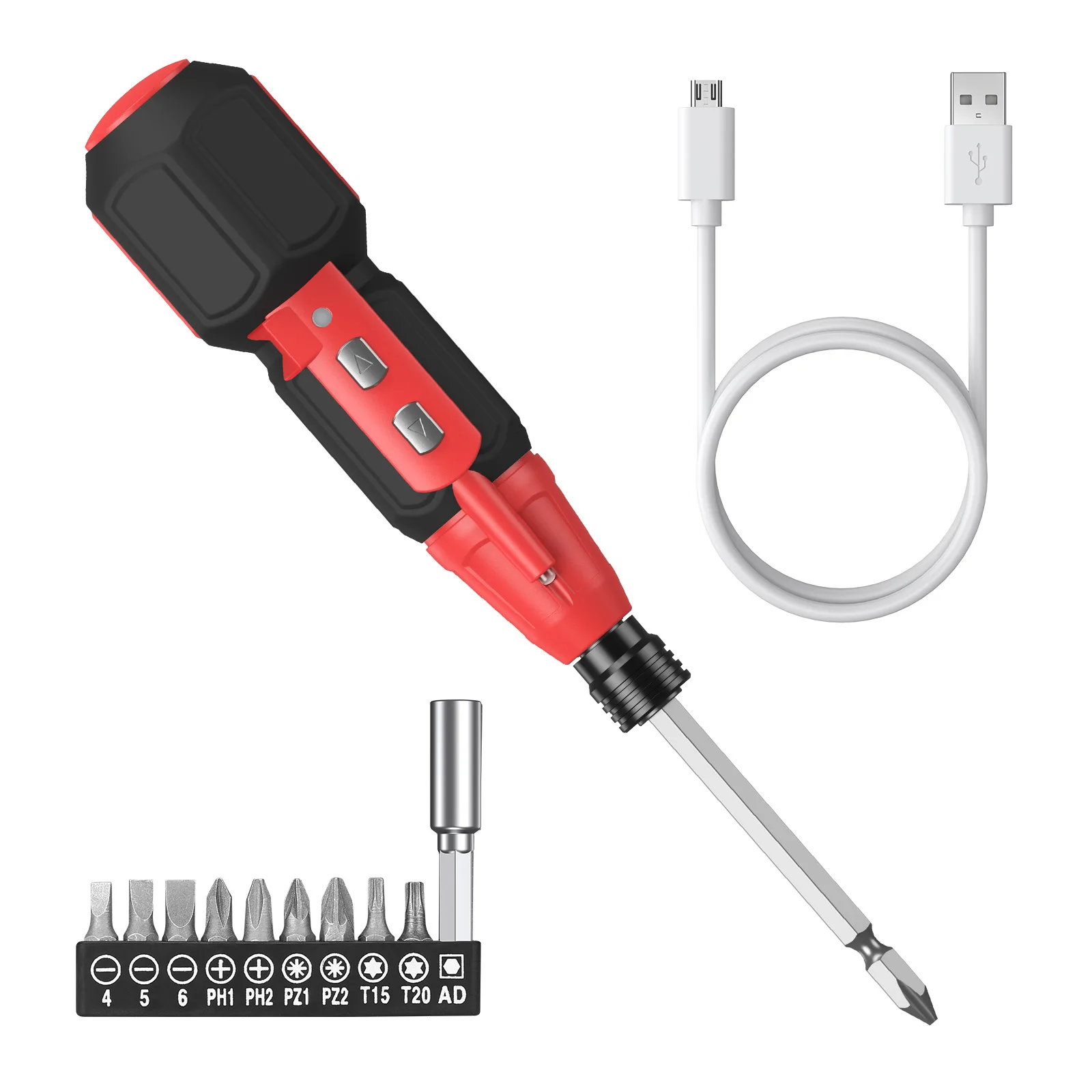 Destornillador eléctrico inalámbrico – Kit recargable con luz LED
