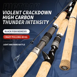 ROLLFISH XXH-caña de pescar con cabeza de serpiente, Lucio, lubina, fibra de carbono, acción rápida, señuelo giratorio, 2,1/2,28/2,4 m