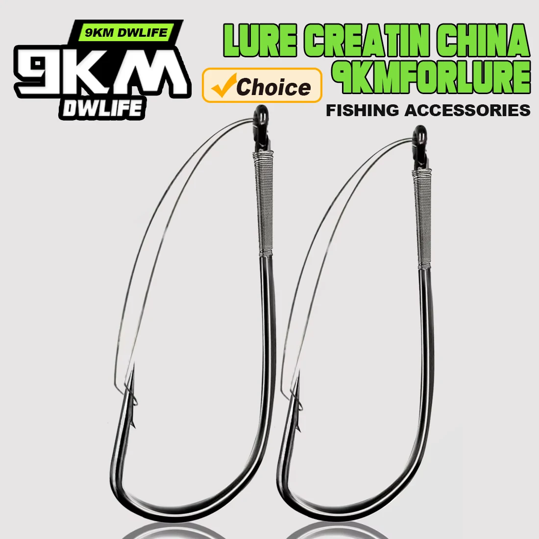 9KM 10 Uds anzuelos locos sin malezas anzuelo de pesca de lubina anzuelo de gusano para aparejos locos cebos de señuelo de gusano