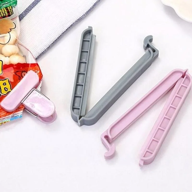 12/24 Uds. Clips de plástico para bolsas, sellador de bolsas de almacenamiento de aperitivos para el hogar, Mini abrazadera selladora al vacío para cocina, herramienta de sellado de bolsas con Clip para alimentos - imagen 3