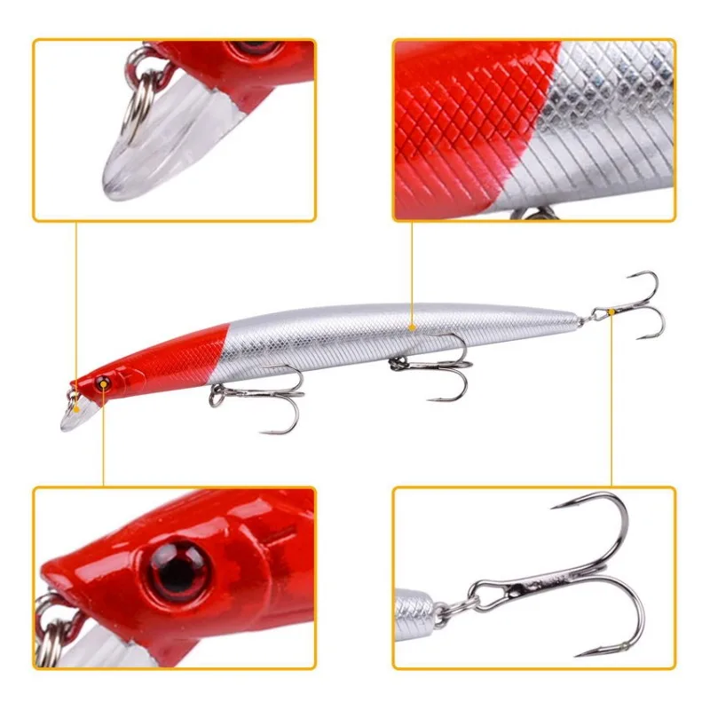 Señuelo de pesca de lubina piezas, cebo duro Artificial de 18cm y 24g, Wobbler de arrastre de mar, 1 unidad - imagen 4