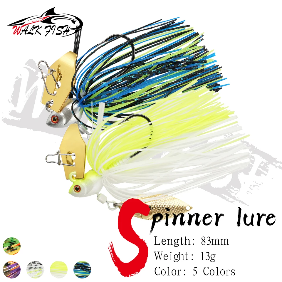 Señuelo spinner metálico WALK FISH anti-enredos Jighead lubina - imagen 3