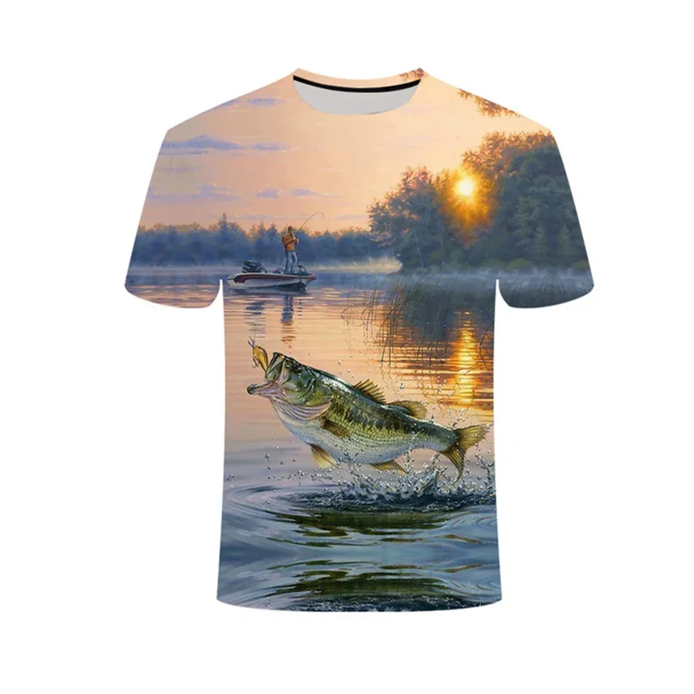 Camiseta divertida de pescador de carpa y pescado para hombre, Camisetas de manga corta de fibra de poliéster, Camisetas para hombre, camiseta fresca de verano - imagen 2