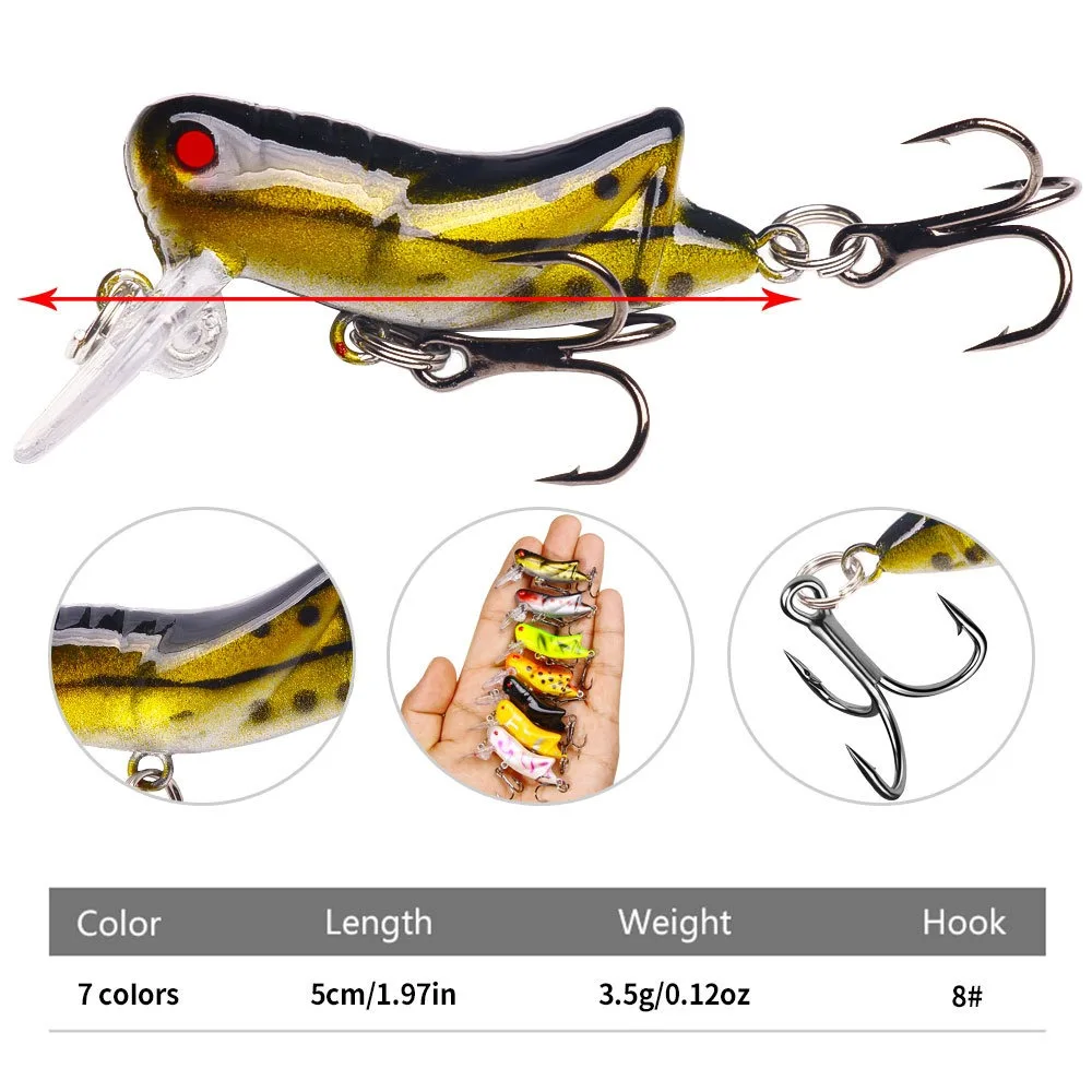 Señuelo de pesca biónico de insectos, 4,5 cm, saltamontes, pececillos, pesca de lubina, Swimbaits artificiales, aparejos, Lucio, 1 unidad, ISquid, carpa dura, 1 ud. - imagen 5