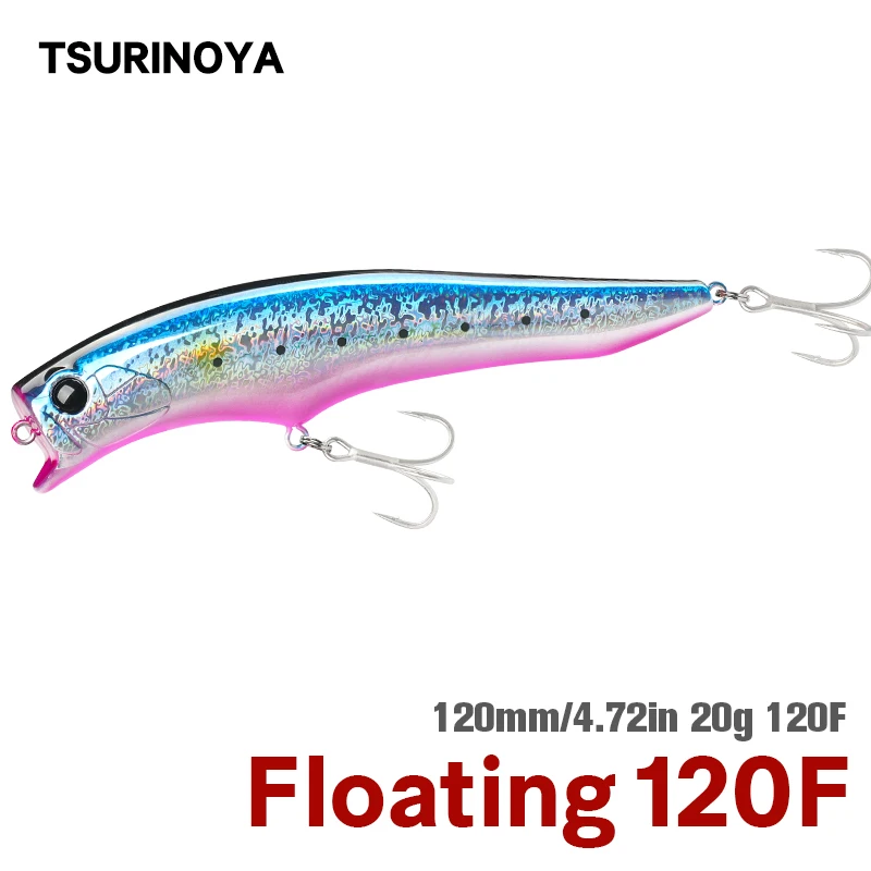 TSURINOYA 120F señuelo de pesca de pececillo flotante poco profundo GORGO 0-30cm 120mm 20g UV señuelo de pesca de mar lubina cebo duro de playa - imagen 2